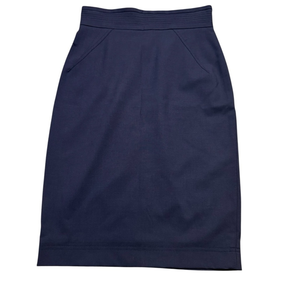 💙 Z Spoke by Zac Posen Virgin Wool Navy Blue Pencil Skirt Women’s‎ 2 ✨👗